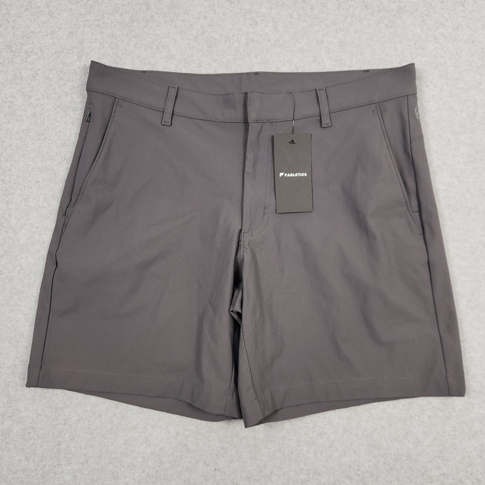 Fabletics Shorts Mens 33 Gray Onyx The Don 8" Golf Active Stretch Athleisure NEW